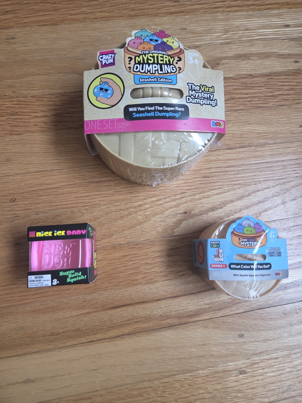 1 RMS Mystery Dumpling Seashell, 1 RMS Mini Mystery Dumpling & 1 Pink   Needoh